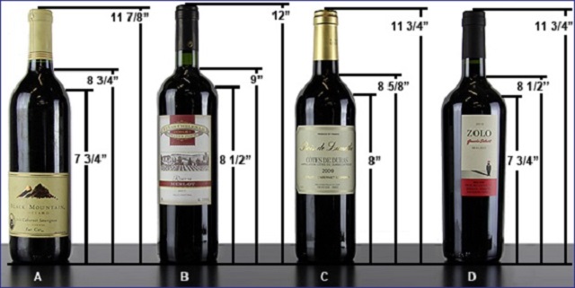 kích thước chai rượu vang tiêu chuẩn